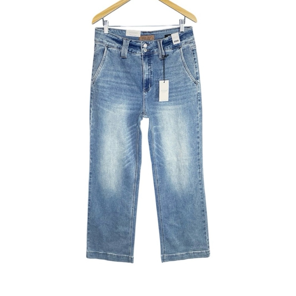 Judy Blue Power Play High Rise Wide Leg Jean Light Blue NWT - Picture 2 of 13